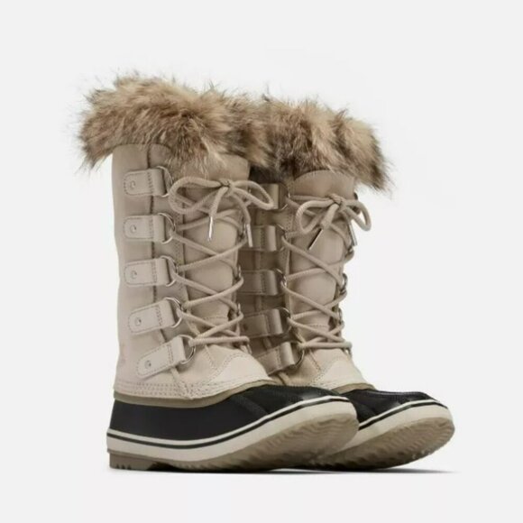 Sorel Joan of Artic Women's Tan Suede Faux Fur Waterproof Winter Boots Size 7 - Picture 2 of 12